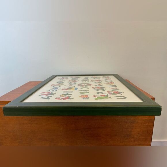 Christmas alphabet needlepoint frame || Christmas themed wall art || 2001’ Circa - Picture 8 of 11